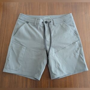 Roark Shorts Men's 32 Grey Explorer Long Road Drawstring Chino 7" Pre Owned